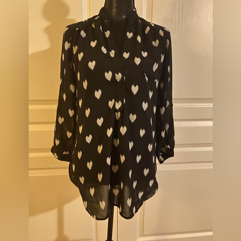 Blouse with hearts